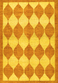 Abstract Yellow Contemporary Rug, con392yw