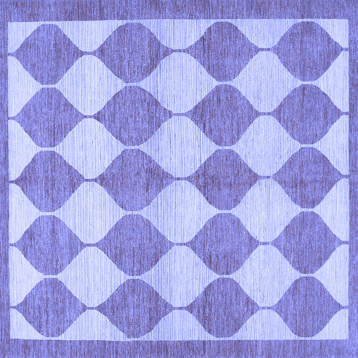 Square Machine Washable Abstract Blue Contemporary Rug, wshcon392blu
