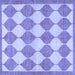 Square Machine Washable Abstract Blue Contemporary Rug, wshcon392blu