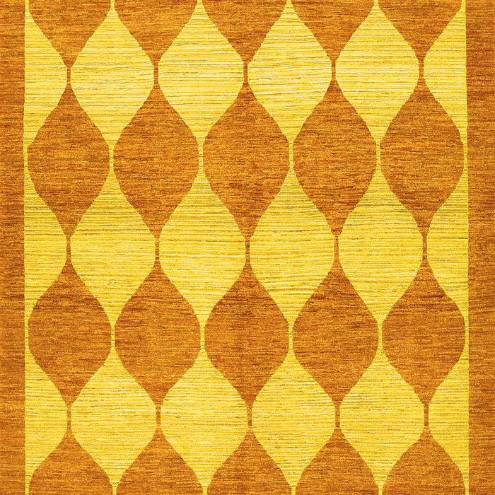 Machine Washable Abstract Yellow Contemporary Rug, wshcon392yw