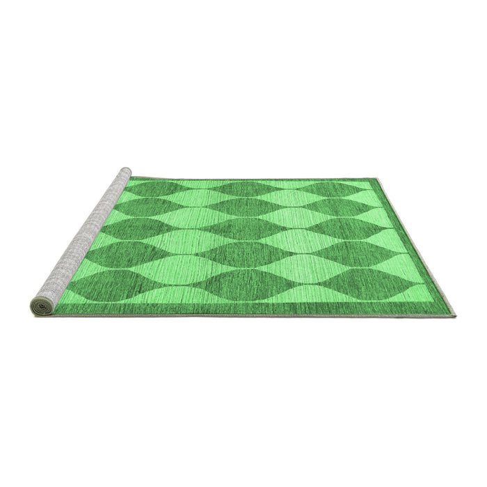 Sideview of Machine Washable Abstract Emerald Green Contemporary Area Rugs, wshcon392emgrn