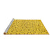 Sideview of Machine Washable Abstract Yellow Contemporary Rug, wshcon393yw