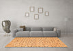 Machine Washable Abstract Orange Contemporary Area Rugs in a Living Room, wshcon393org