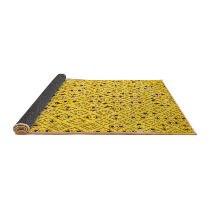 Sideview of Abstract Yellow Contemporary Rug, con393yw