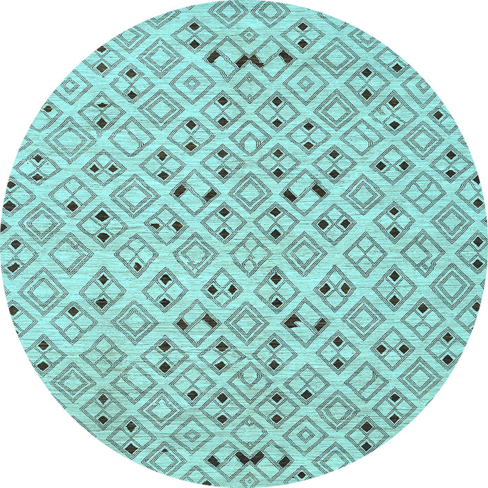 Round Machine Washable Abstract Light Blue Contemporary Rug, wshcon393lblu