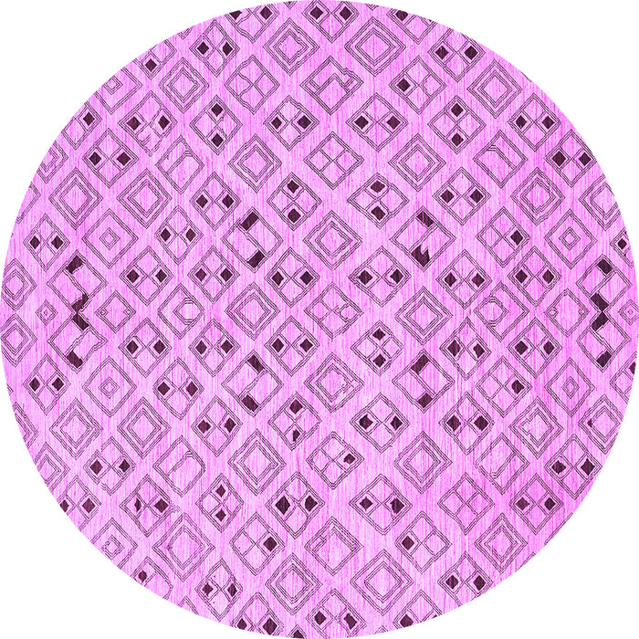 Round Abstract Purple Contemporary Rug, con393pur