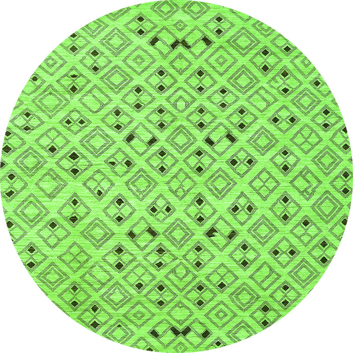 Square Abstract Green Contemporary Rug, con393grn
