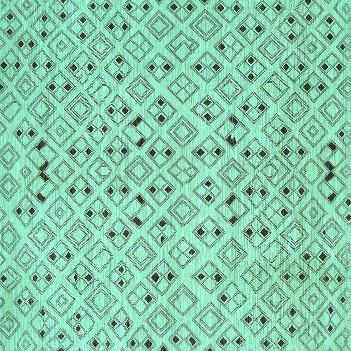 Square Abstract Turquoise Contemporary Rug, con393turq