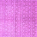 Square Machine Washable Abstract Purple Contemporary Area Rugs, wshcon394pur