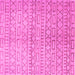 Square Machine Washable Abstract Pink Contemporary Rug, wshcon394pnk