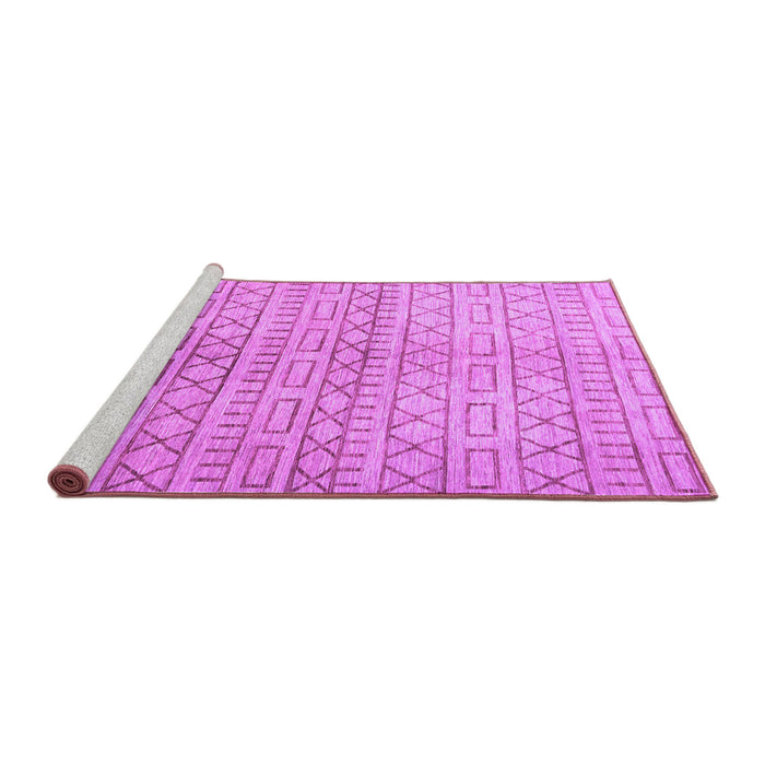 Sideview of Machine Washable Abstract Purple Contemporary Area Rugs, wshcon394pur