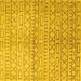 Square Machine Washable Abstract Yellow Contemporary Rug, wshcon394yw