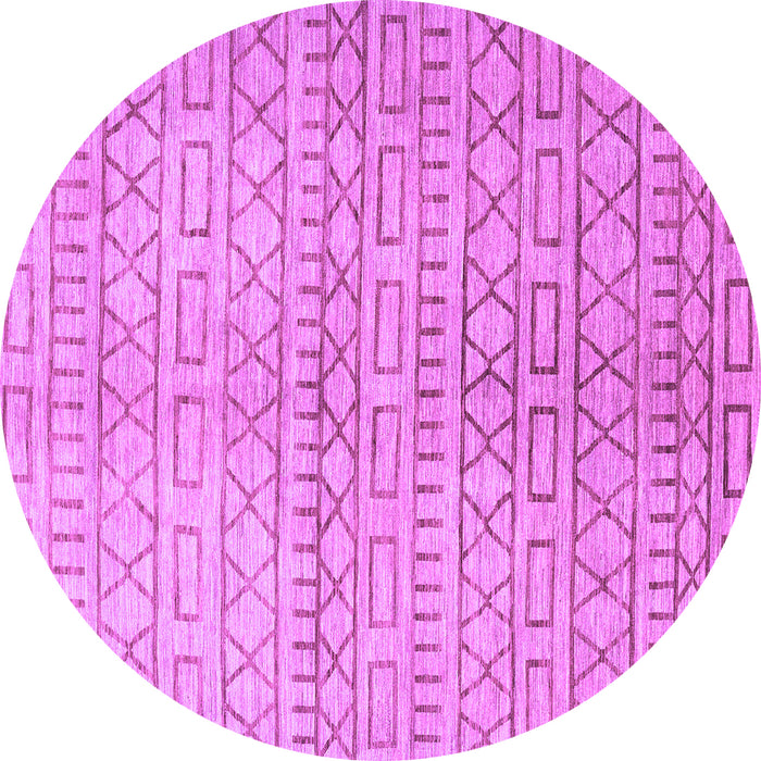 Round Machine Washable Abstract Purple Contemporary Area Rugs, wshcon394pur