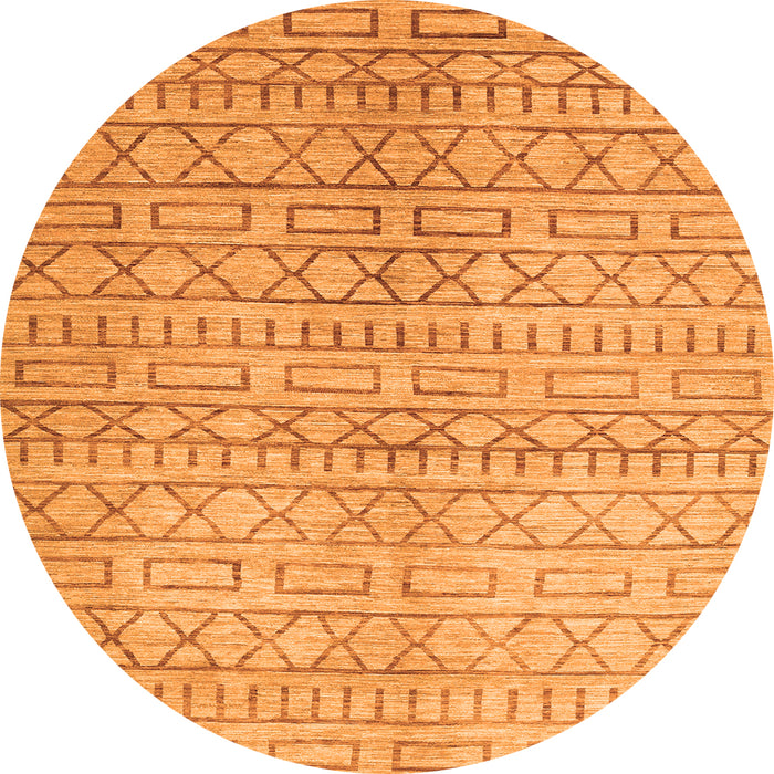 Square Abstract Orange Contemporary Rug, con394org