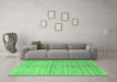 Machine Washable Abstract Emerald Green Contemporary Area Rugs in a Living Room,, wshcon394emgrn