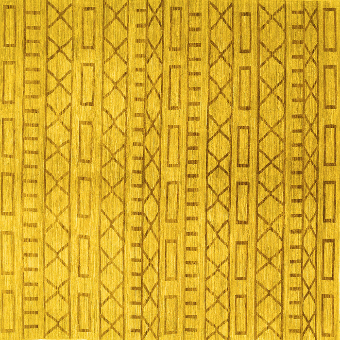 Square Abstract Yellow Contemporary Rug, con394yw