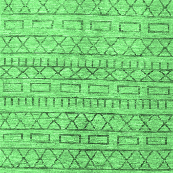 Machine Washable Abstract Emerald Green Contemporary Area Rugs, wshcon394emgrn