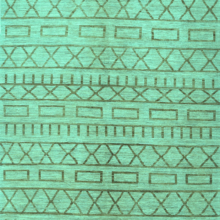 Machine Washable Abstract Turquoise Contemporary Area Rugs, wshcon394turq