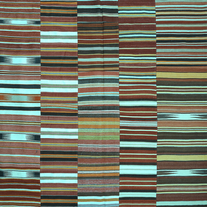 Square Oriental Light Blue Traditional Rug, con395lblu