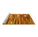 Sideview of Machine Washable Oriental Yellow Traditional Rug, wshcon395yw