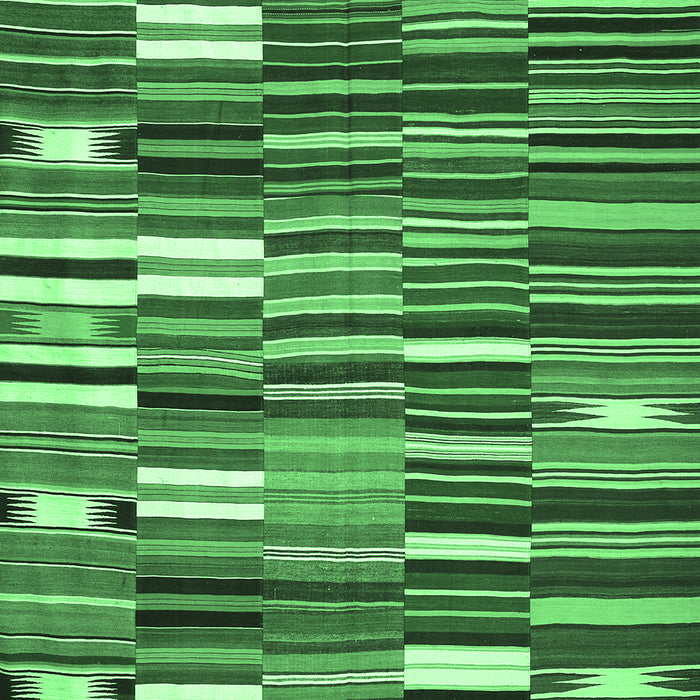 Machine Washable Oriental Emerald Green Traditional Area Rugs, wshcon395emgrn