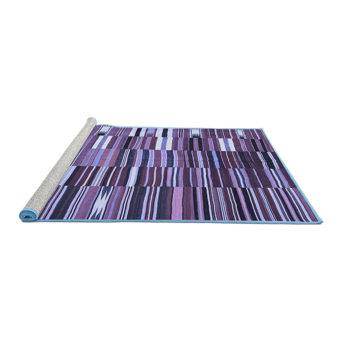 Sideview of Machine Washable Oriental Blue Traditional Rug, wshcon395blu