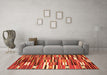 Machine Washable Oriental Orange Traditional Area Rugs in a Living Room, wshcon395org