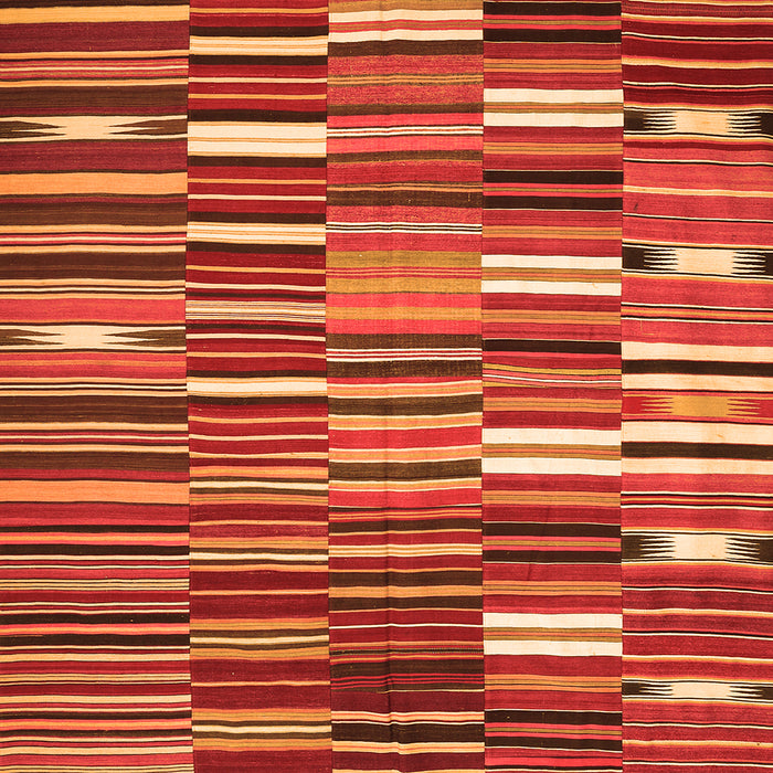 Serging Thickness of Oriental Orange Traditional Rug, con395org