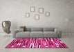 Machine Washable Oriental Pink Traditional Rug in a Living Room, wshcon395pnk