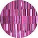 Round Oriental Purple Traditional Rug, con395pur