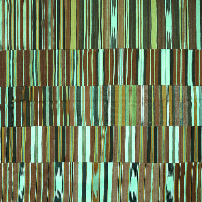 Square Oriental Turquoise Traditional Rug, con395turq