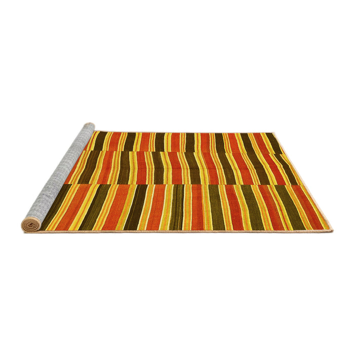 Sideview of Machine Washable Oriental Yellow Traditional Rug, wshcon396yw