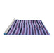 Sideview of Machine Washable Oriental Blue Traditional Rug, wshcon396blu