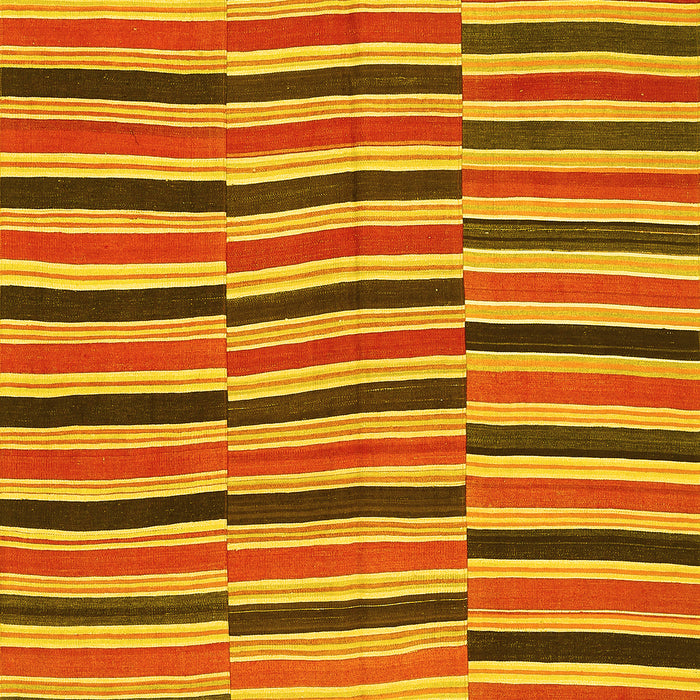 Machine Washable Oriental Yellow Traditional Rug, wshcon396yw