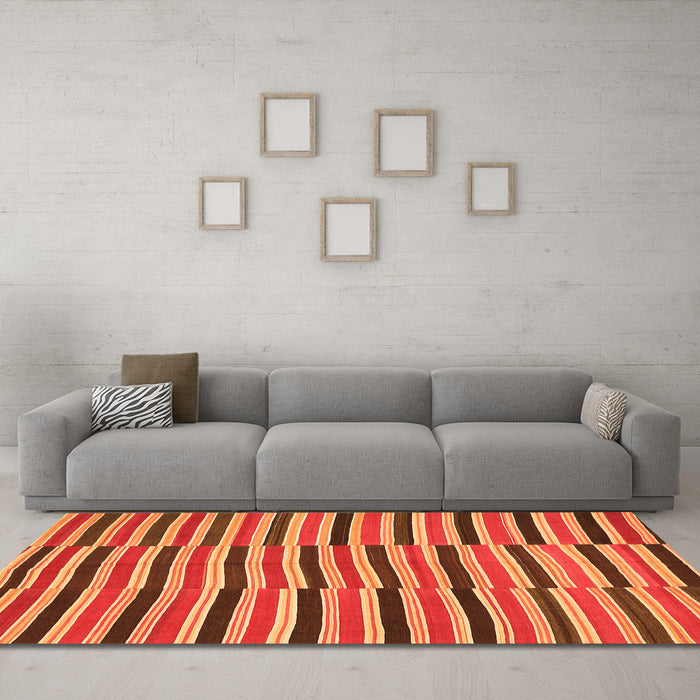 Machine Washable Oriental Orange Traditional Area Rugs in a Living Room, wshcon396org