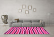 Machine Washable Oriental Pink Traditional Rug in a Living Room, wshcon396pnk