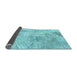 Sideview of Patchwork Light Blue Transitional Rug, con397lblu