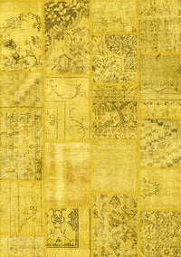 Patchwork Yellow Transitional Rug, con397yw