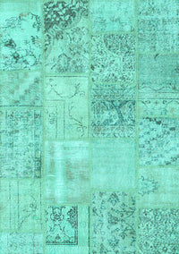 Patchwork Turquoise Transitional Rug, con397turq