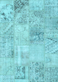 Patchwork Light Blue Transitional Rug, con397lblu