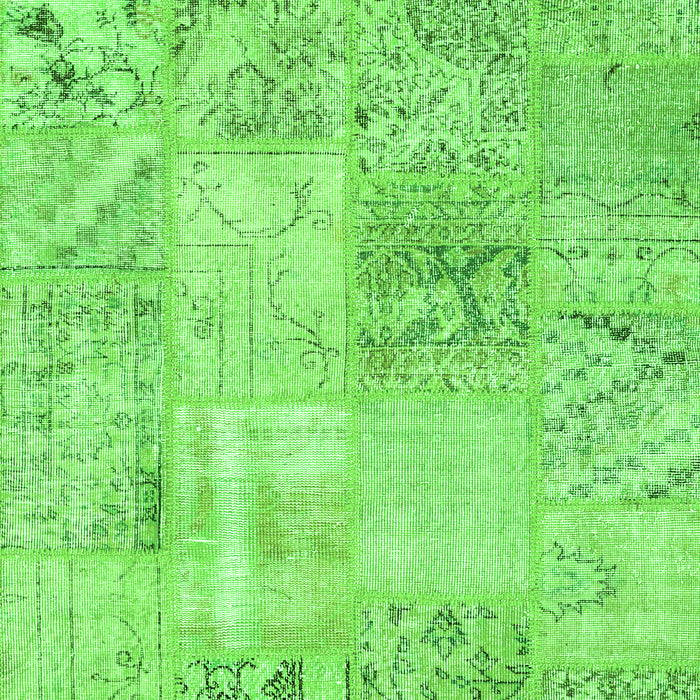 Patchwork Green Transitional Rug, con397grn