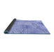 Sideview of Patchwork Blue Transitional Rug, con397blu