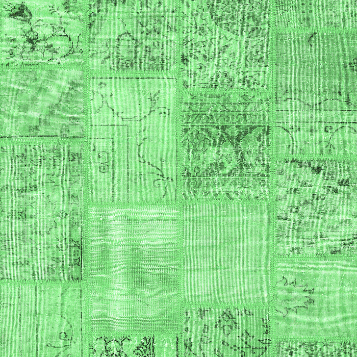 Patchwork Emerald Green Transitional Rug, con397emgrn