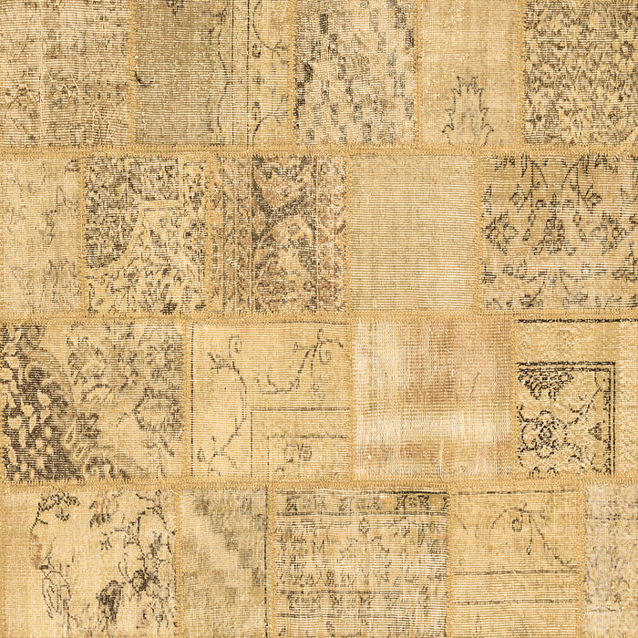 Square Patchwork Brown Transitional Rug, con397brn
