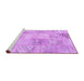 Sideview of Machine Washable Patchwork Purple Transitional Area Rugs, wshcon397pur