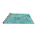 Sideview of Machine Washable Patchwork Light Blue Transitional Rug, wshcon397lblu