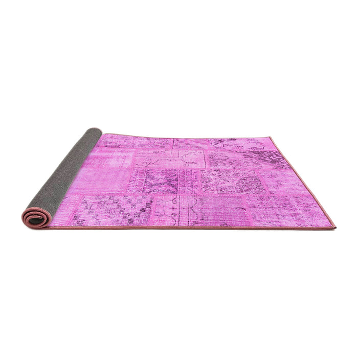 Sideview of Patchwork Pink Transitional Rug, con397pnk
