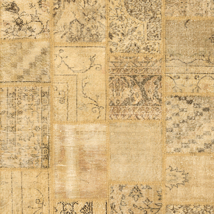 Patchwork Brown Transitional Rug, con397brn