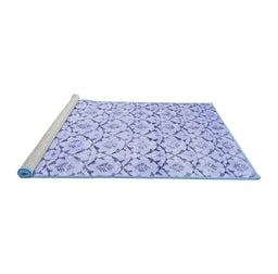 Sideview of Machine Washable Abstract Blue Contemporary Rug, wshcon398blu