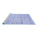 Sideview of Machine Washable Abstract Blue Contemporary Rug, wshcon398blu